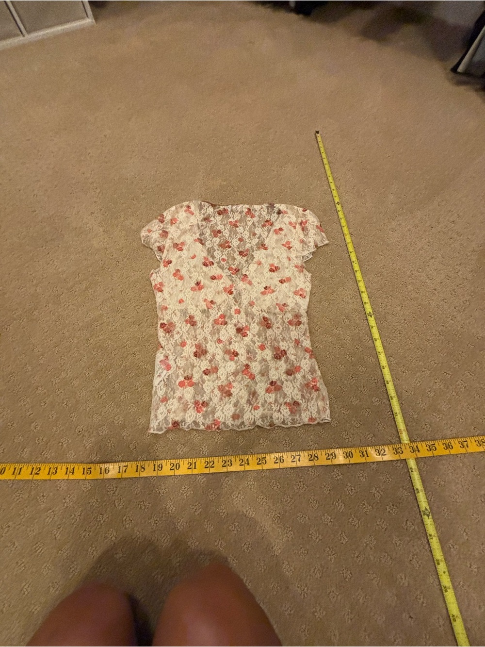 Kimchi Blue Lace Floral Tank Top - Cream & Pink Sz M - Picture 3 of 4